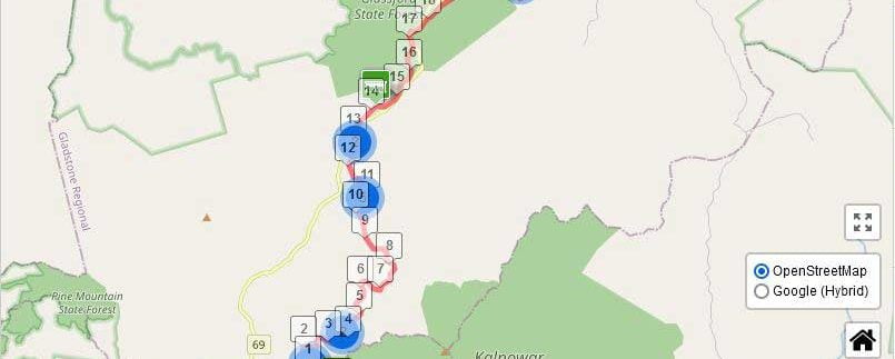 map of Trail between Builyan and barrimoon